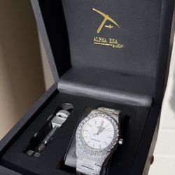 GLD 42MM Iced Alpha Era Watch - White