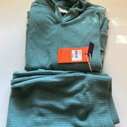Teal Hoodie And Pants Set