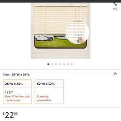Kohree 26” W x 24” L RV Blinds Shades