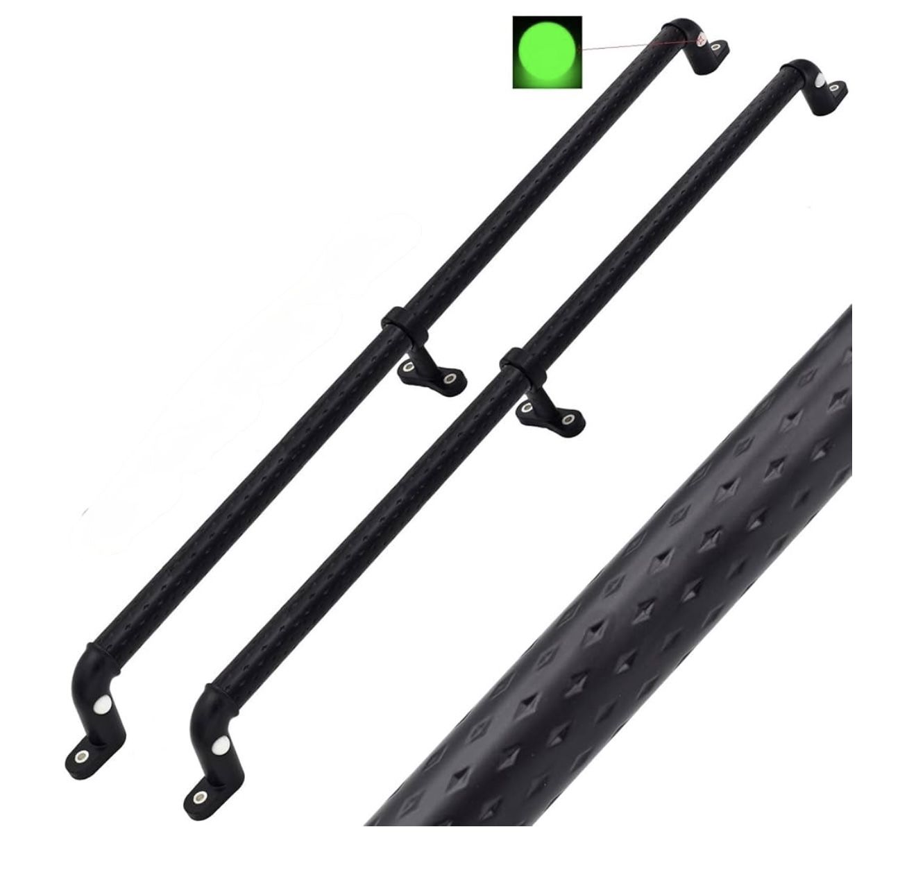 2 Playground Safety Handles Glow-in-The-Dark Non-Slip Handle 38 Inch Swing Set Ladder House Tree House Toy Structure, Large, Black