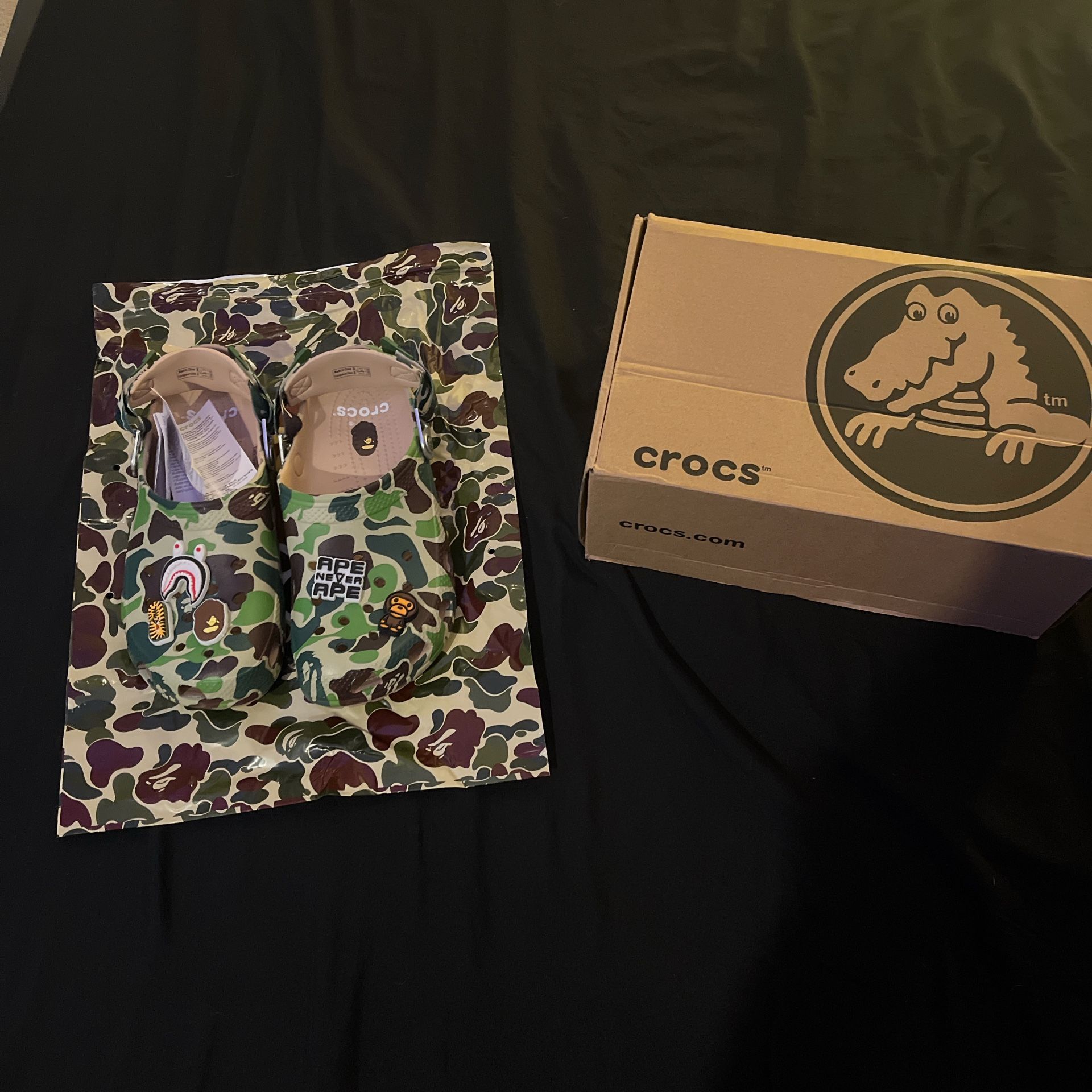 Bape X Crocs Green Camo Men’s Size 11