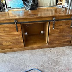 TV stand with sliding barn doors