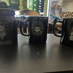 Disney Rae Dunn Coco Mugs And Candy Jar $60 For Set 