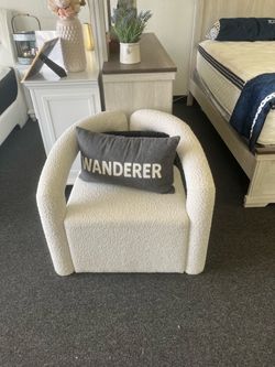 Cream Boucle Accent Chair