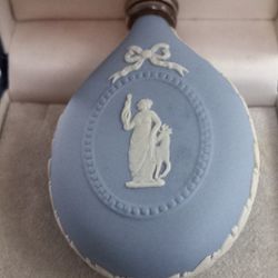 Wedgwood Blue Jasperware Diana Goddess Of Love Scent Perfume Bottle Sterling Silver Cap