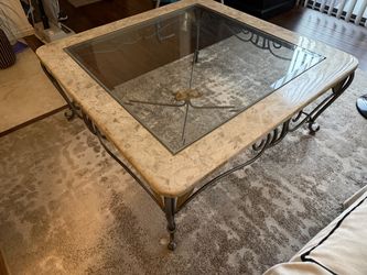 glass and marble coffee table