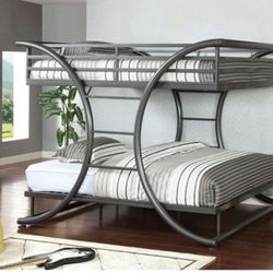 Brand New Solid Metal Full Over Full Bunk Bed