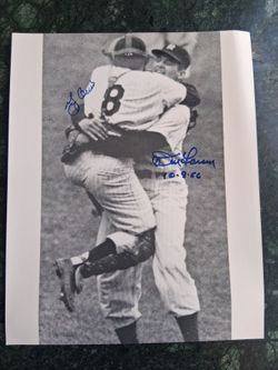 Don Larsen & Yogi Berra - Final Out 1956 World Series Perfect Game - New York Yankees