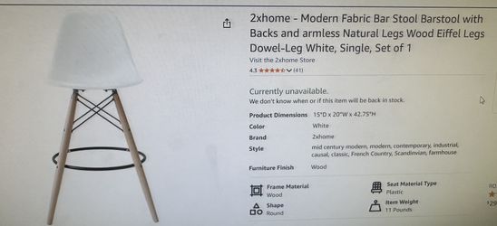 Modern bar Stools - Set Of 2