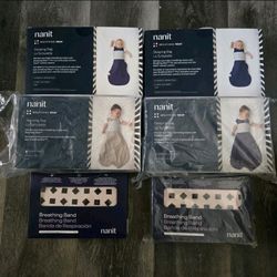 Nanit Breathing Wear Sleeping Bag + Bands Md, 12-18 Months, 4x New, 2x 3-6m used