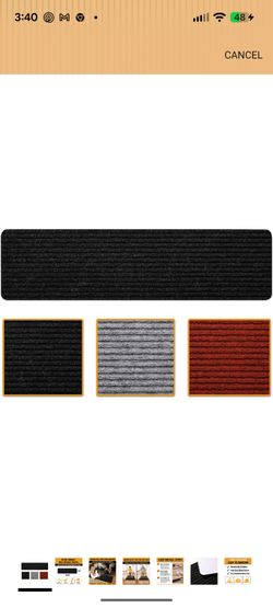 Ottomanson Non Slip Stair Treads Indoor – Peel and Stick Carpet Stair Treads for Wooden Stairs, Self Adhesive Anti Slip Stair Pads for Kids & Pets – 7