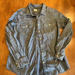 Women’s J.Crew Denim Blouse Shipping Available