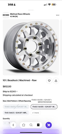 Method Race Wheels 101 Beadlock Machined Raw
