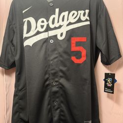 Freddie Freeman #5 Men's Los Angeles Dodgers Nike  Black Jersey