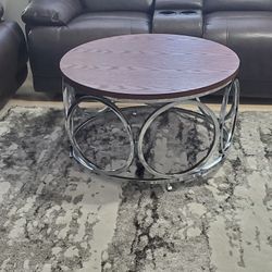 Chrome/wood Coffee Table 