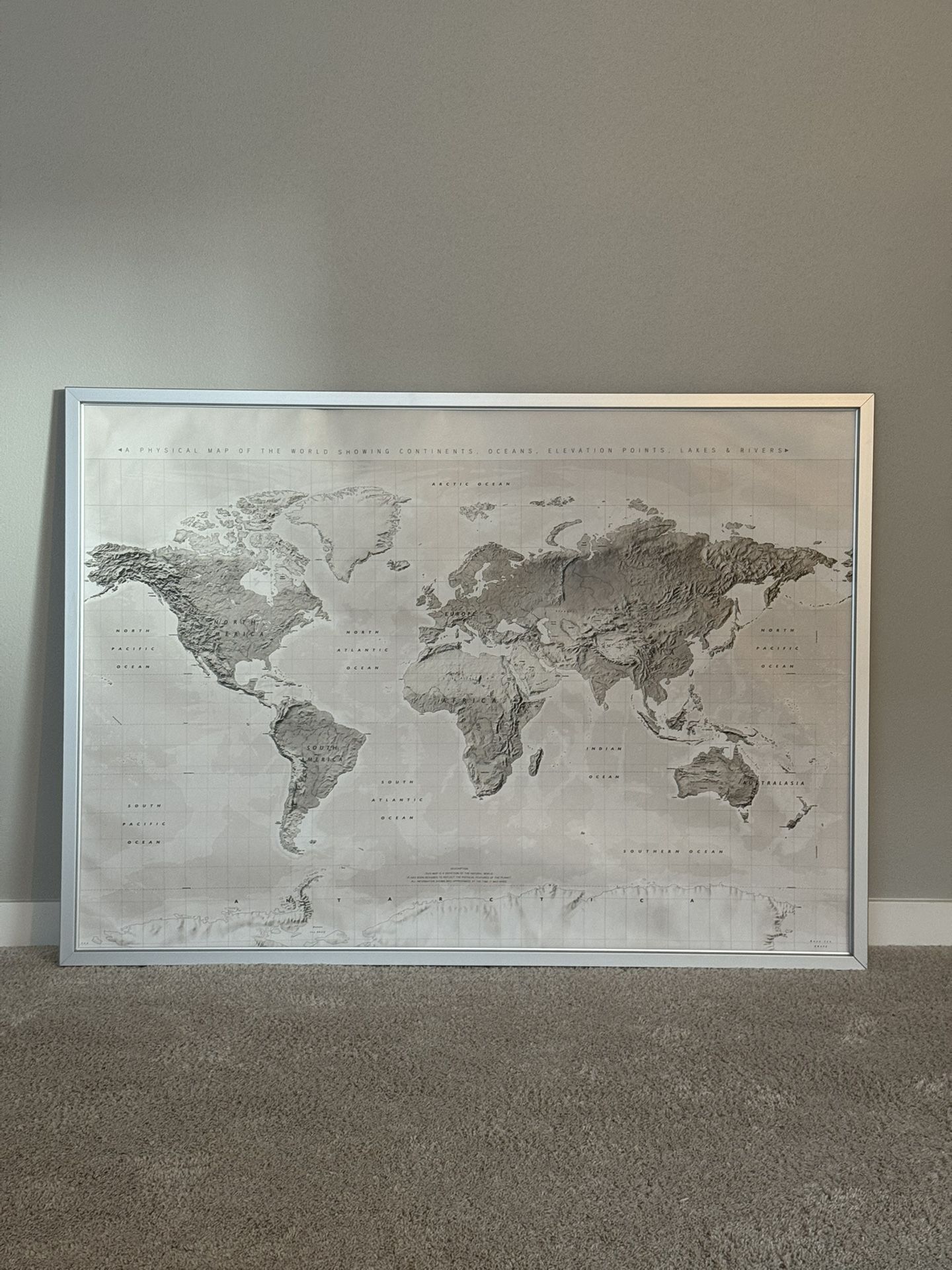 Large Framed World Map β 55β x 39.5β (IKEA)