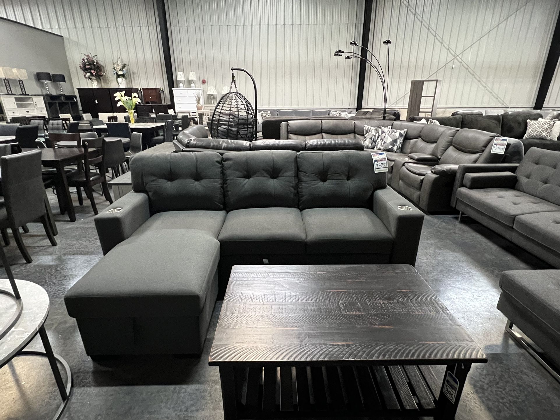 Sectional w/ pull out bed and storage space