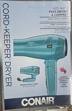 Conair Cord-Keeper Dryer/1875W/Retractable Cord & Foldable Handle