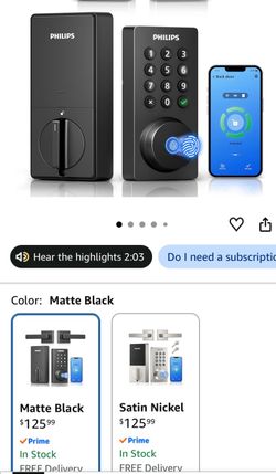 Smart deadbolt Philips 4200 series