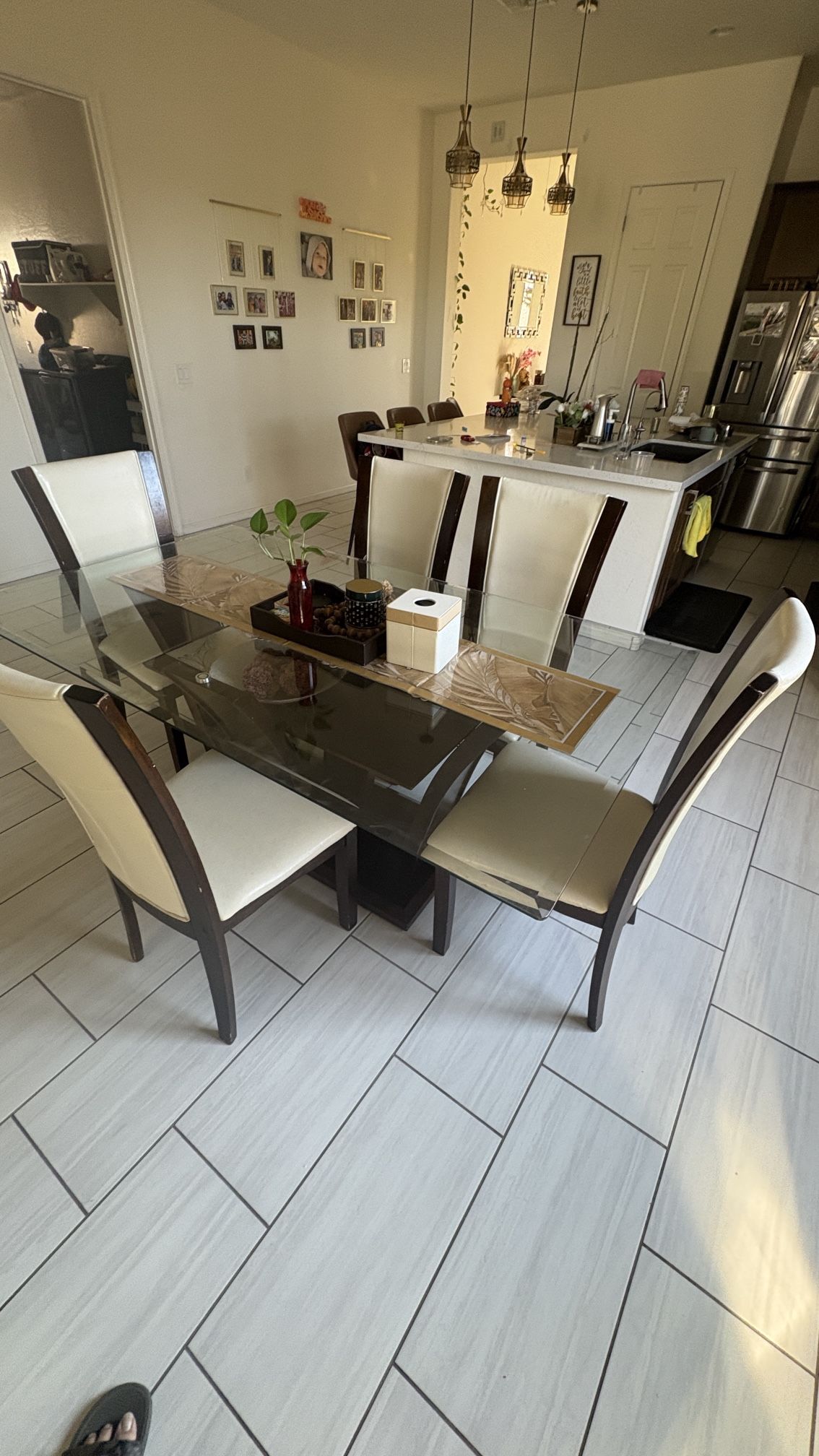 Glass Dining Table With 5 Chairs