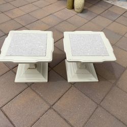 Pair/Set Pedestal Vintage MCM Mid Century Modern Wood Accent End Tables Plant Stands 