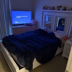 Queen Size Bed Frame W/ Night Stand With Plug-in’s