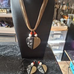 Heart Pendant Necklace Set 