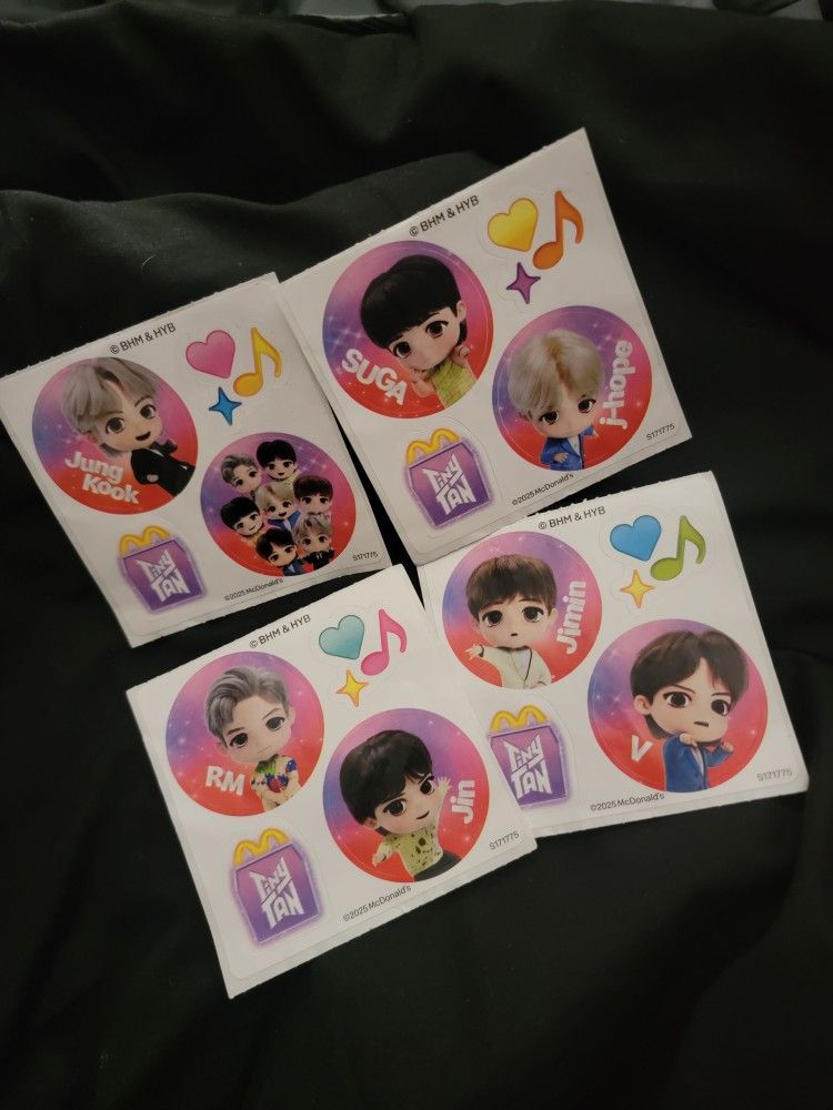 Tiny Tan x McDonald's BTS stickers