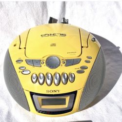 Sony CFD-E75 Yellow CD AM/ FM BoomBox Stereo 