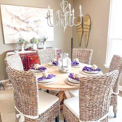 Custom Dining Table Farmhouse Country French Modern Rustic Solid Wood Set Restoration Hardware Insp Bench Hand Built Round Oval Counter Breakfast  