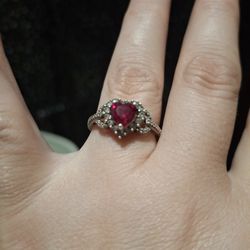 925 Ruby And Diamond Ring