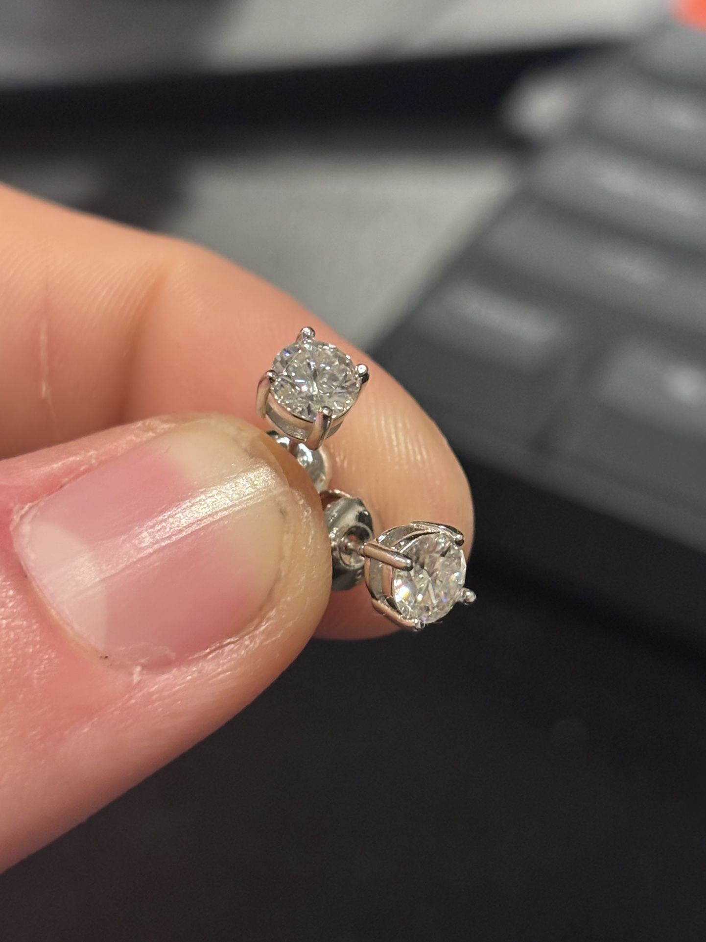 925 Silver And Moissanite Stud Earrings