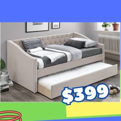 Brand New In Box Day Bed W/ Slats   + Trundle  And 2 Mattresses. Pick Up  In Long Beach