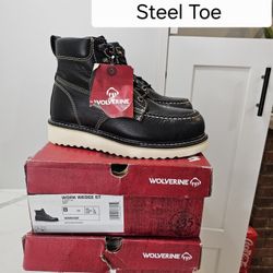 Wolverine Steel Toe Work Boots Sizes 8 And 8.5 