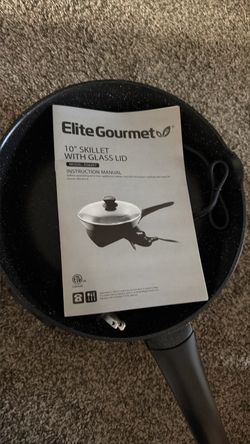 Elite Gourmet 10" Electric Skillet with Glass Lid