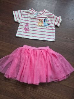 Disney Bluey 2 piece Tshirt & Tulle Skort set