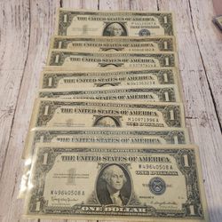 A Set Of 10 Silver Certificates
