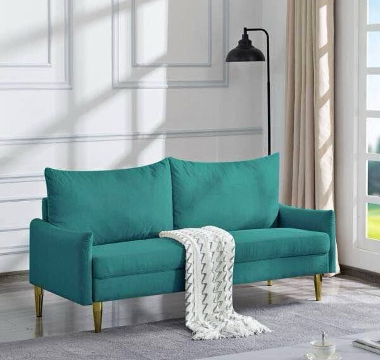 （New) 66.9" Modern Couch/Loveseat With Neat Lines