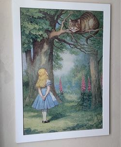 Disney Alice In Wonderland And Cheshire Cat Poster And frame