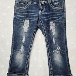 VINTAGE Angels Y2K Distressed Jeans Thick Stitch Size 3