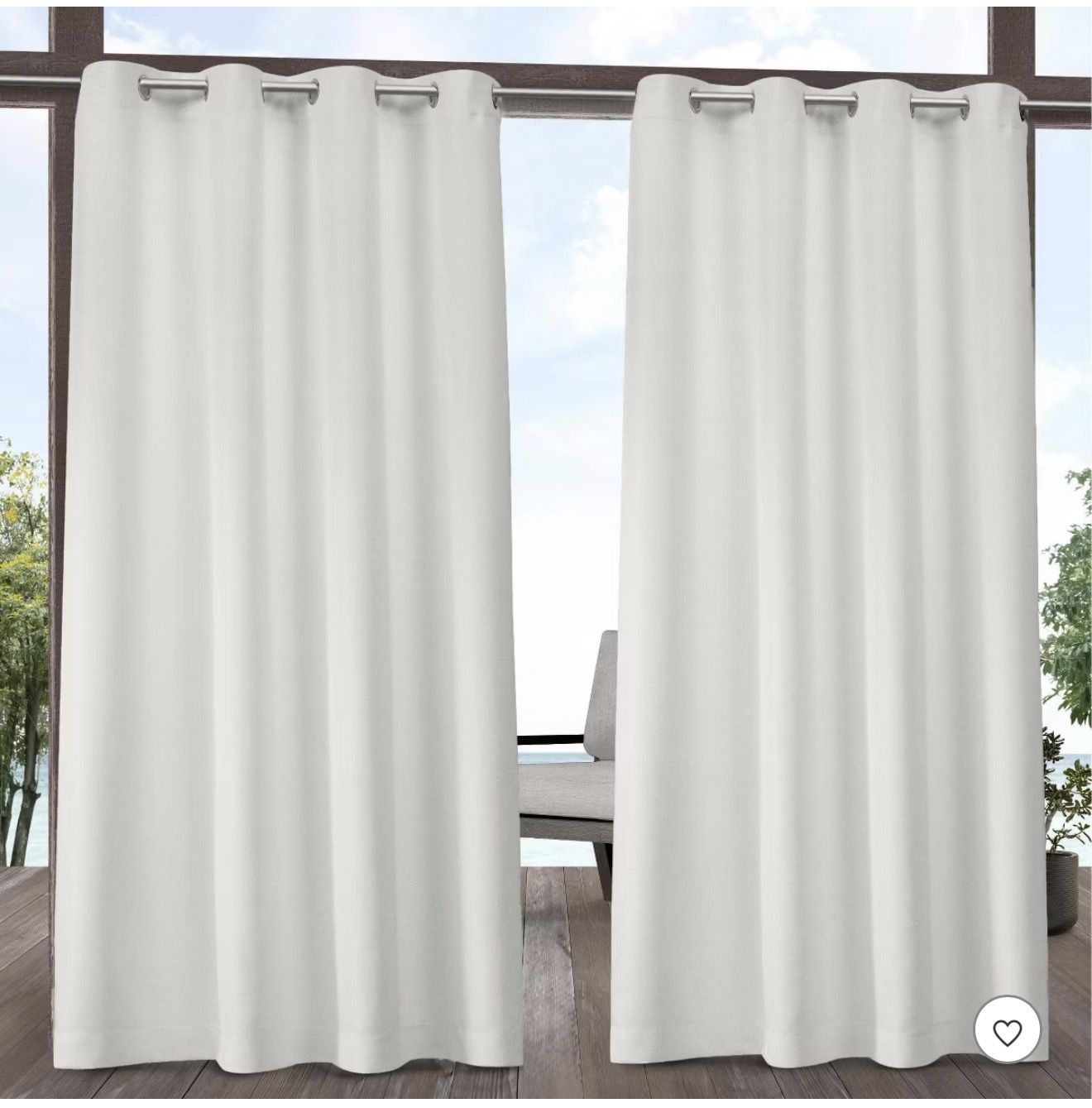 Set of 2 Indoor/Outdoor Solid Cabana Grommet Top Curtain Panels - Exclusive Home 84”*54”