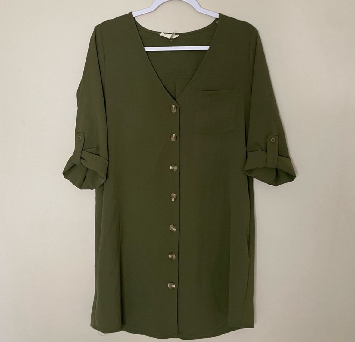 Entro Olive Green Tunic Dress