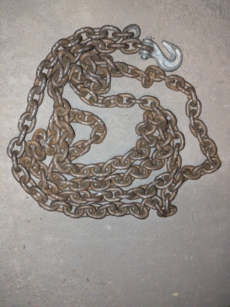 Heavy Duty 1/2" x 15' Tow Chain with Grab Hook - Logging/Transport