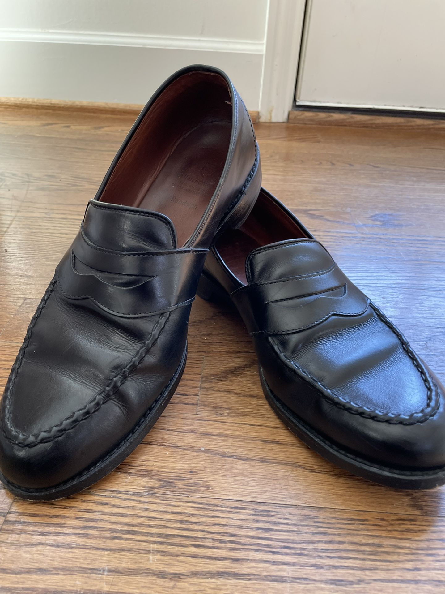 Allen Edmonds Randolph Penny Loafer Mens 11.5D Black Dress Shoes $395 USA #4809. Condition is pre owned and shows signs of wear from usage and is over