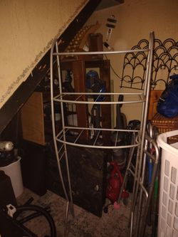 Silver Metal Freestanding Rack
