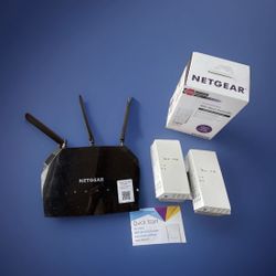 Netgear AC1750 RX6350 WiFi Router W/2 Extenders AC1900 Plug EX6400 FULL Coverage
