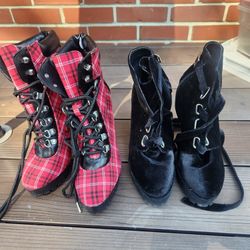 women's high heeled boot shoe size 6 and 6.5 NEW $15 each