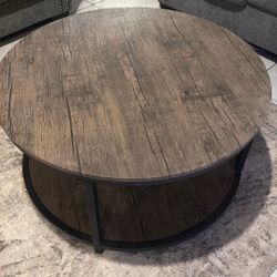 Farmhouse Brown Round  Center Table