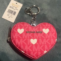 Michael Kors Jet Set Heart Coin Pouch  Keyfob New