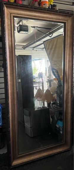 Large Floor Mirror with Bronze Frame